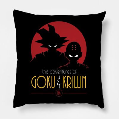 Adventures Of Goku And Krillin Throw Pillow Official Dragon Ball Z Merch