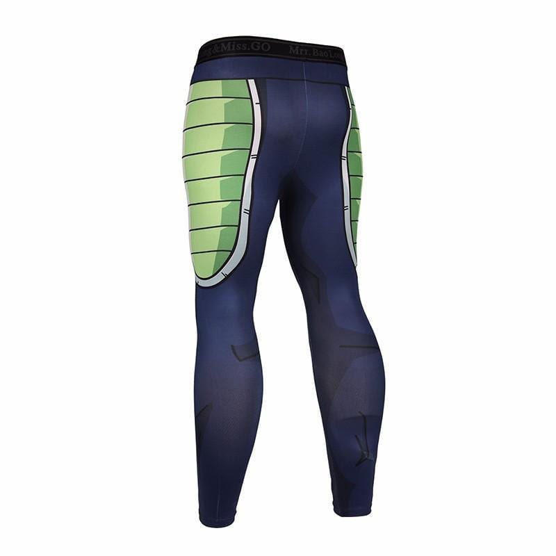 Bardock Armor Green Black Waist Fitness Gym Compression Leggings Pants 2 - Dragon Ball Z Shop
