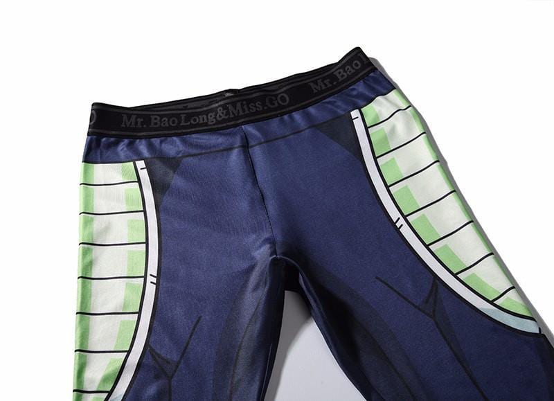 Bardock Armor Green Black Waist Fitness Gym Compression Leggings Pants 3 - Dragon Ball Z Shop