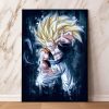 Canvas Painting Hot blooded Anime Dragon Ball Z Super Saiya 3 Vegeta IV Son Goku Wall - Dragon Ball Z Shop