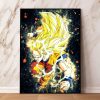 Canvas Painting Hot blooded Anime Dragon Ball Z Super Saiya 3 Vegeta IV Son Goku Wall 5 - Dragon Ball Z Shop