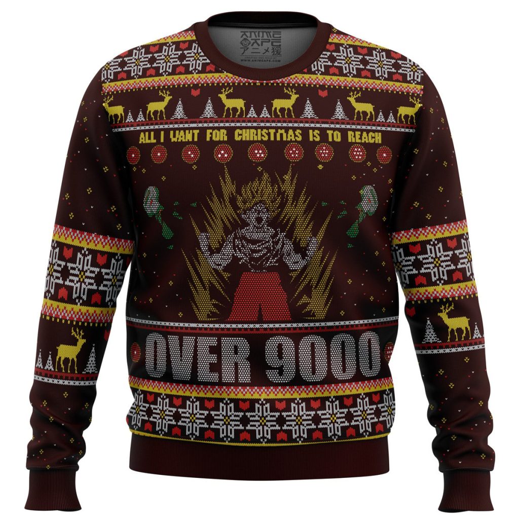 DBZ Goku Over 9000 Dragon Ball Z men sweatshirt FRONT mockup - Dragon Ball Z Shop