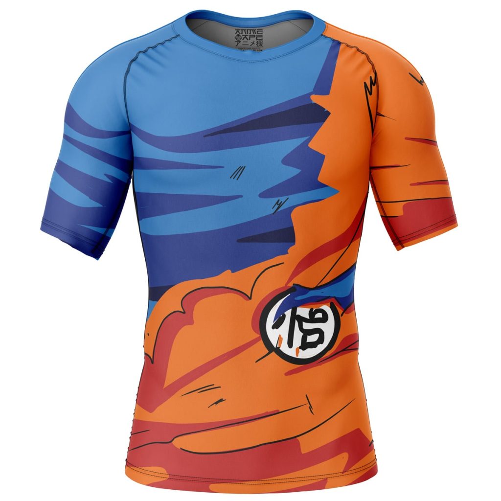 Goku Short Sleeve Rash Guard front - Dragon Ball Z Shop