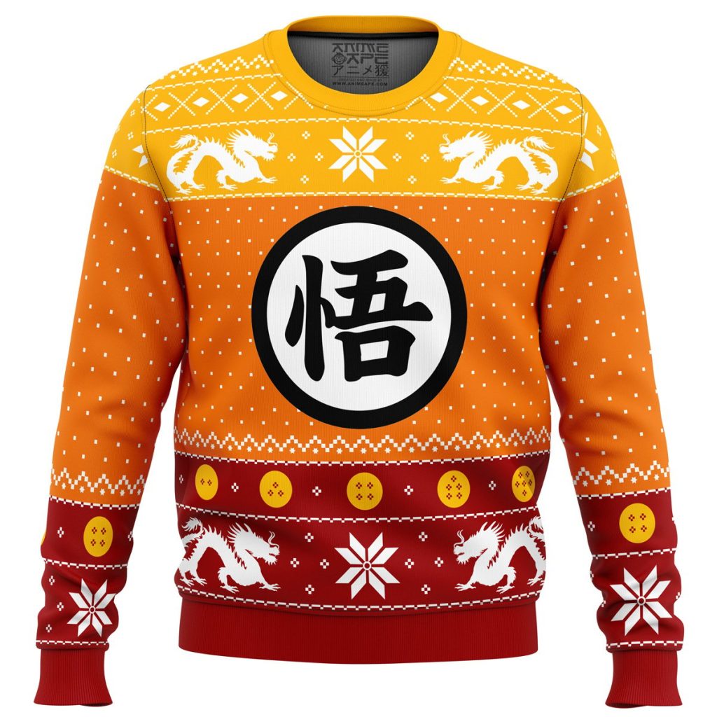 Guko Christmas Dragon Ball Z men sweatshirt FRONT mockup - Dragon Ball Z Shop