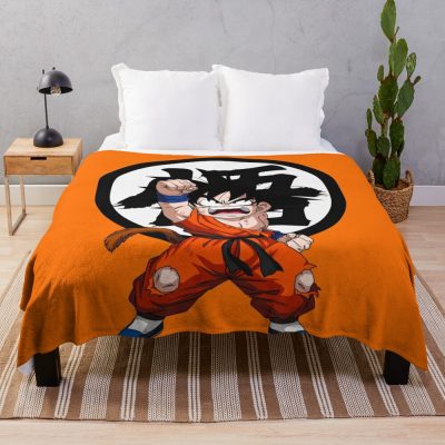 Funny Kid Goku Angry Face Throw Blanket Official Dragon Ball Z Merch