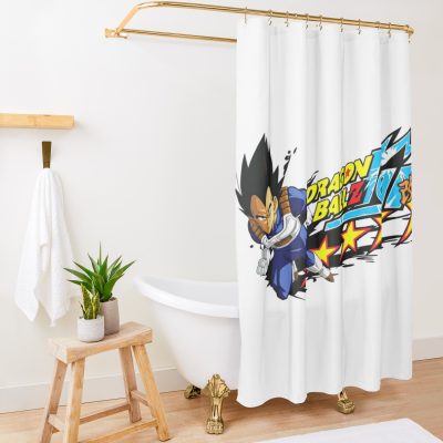 Dragonballzkai Vegeta Shower Curtain Official Dragon Ball Z Merch