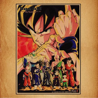 Japanese Surrounding Anime Retro Dragon Ball Poster Goku Gohan Vegeta Piccolo Friza Canvas Painting Print Wall 27 - Dragon Ball Z Shop