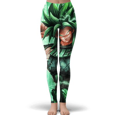 Dragon Ball Z Broly Wearing Samurai Armor Dope Green Yoga Pants