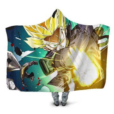 Dragon Ball Z Future Trunks Finishes Frieza Hooded Blanket